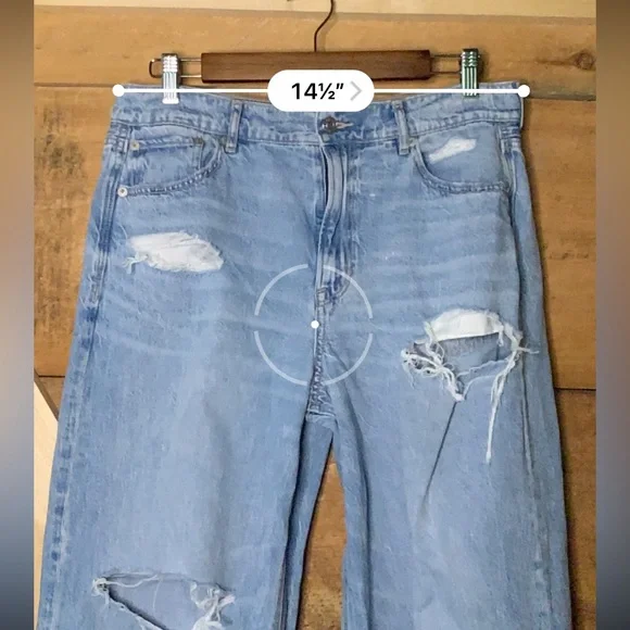 American Eagle Super High Rise Baggy Wide Leg Jeans Regular size 10 - Picture 10 of 13